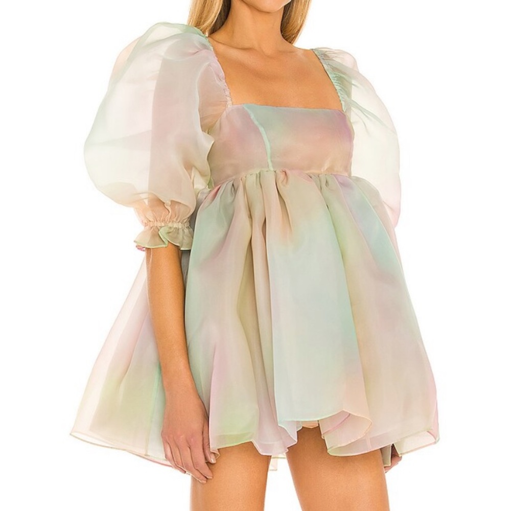 Selkie Puff Dress in Rainbow